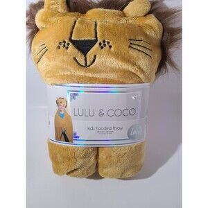 LuLu and CoCo Lion Blanket 40"x50" Hooded Throw Super Soft NEW NWT